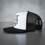 Logo Hat - White & Black (Black Mesh)