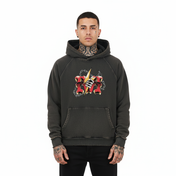 DBD Wolf | Vintage Washed Frayed-Hem Hoodie