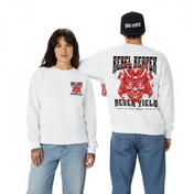 Never Yield Samurai - Drop Shoulder Crewneck Sweatshirt (White)