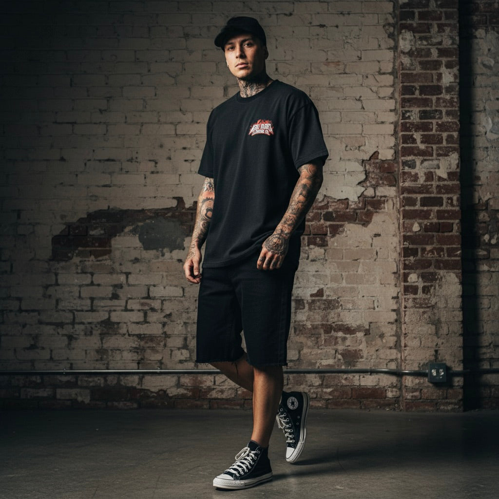 Flame Iconic Logo - Heavyweight Vintage Washed T-Shirt