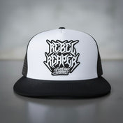 Logo Hat - White & Black (Black Mesh)