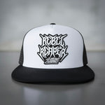 Logo Hat - White & Black (Black Mesh)