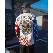 Graphic long-sleeved rebel reaper racing jersey with fly high and blow past design
