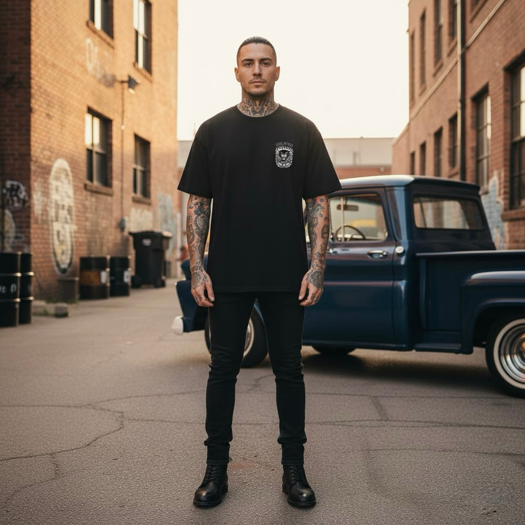 Panther Flames - Heavyweight Drop Shoulder Cotton T-Shirt (Multiple Colors)