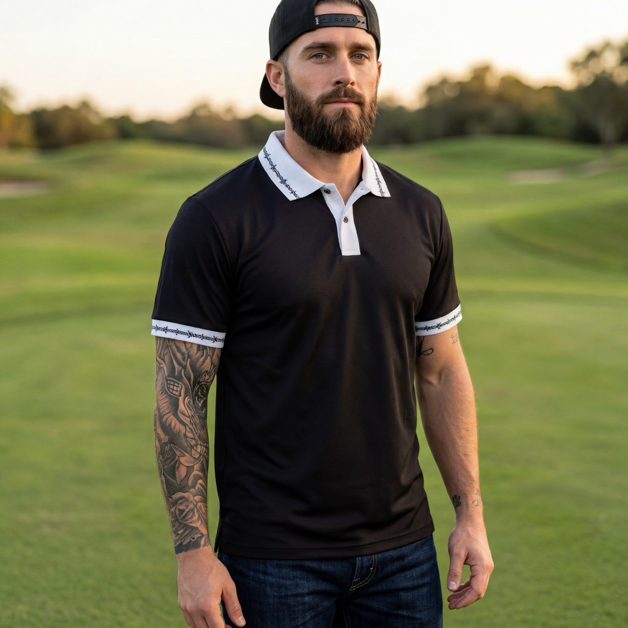 PoloShirtPerofmrancePiqueBarbWireBlackGolfShirt10.jpg