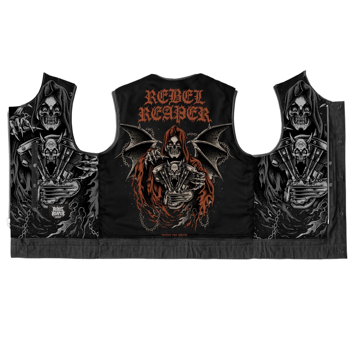 The Reapers Revenge Indigo Blue Denim Vest | Short Torso