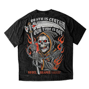 Death Is Certain Reaper T-Shirt - Washed Black - Limited Edition