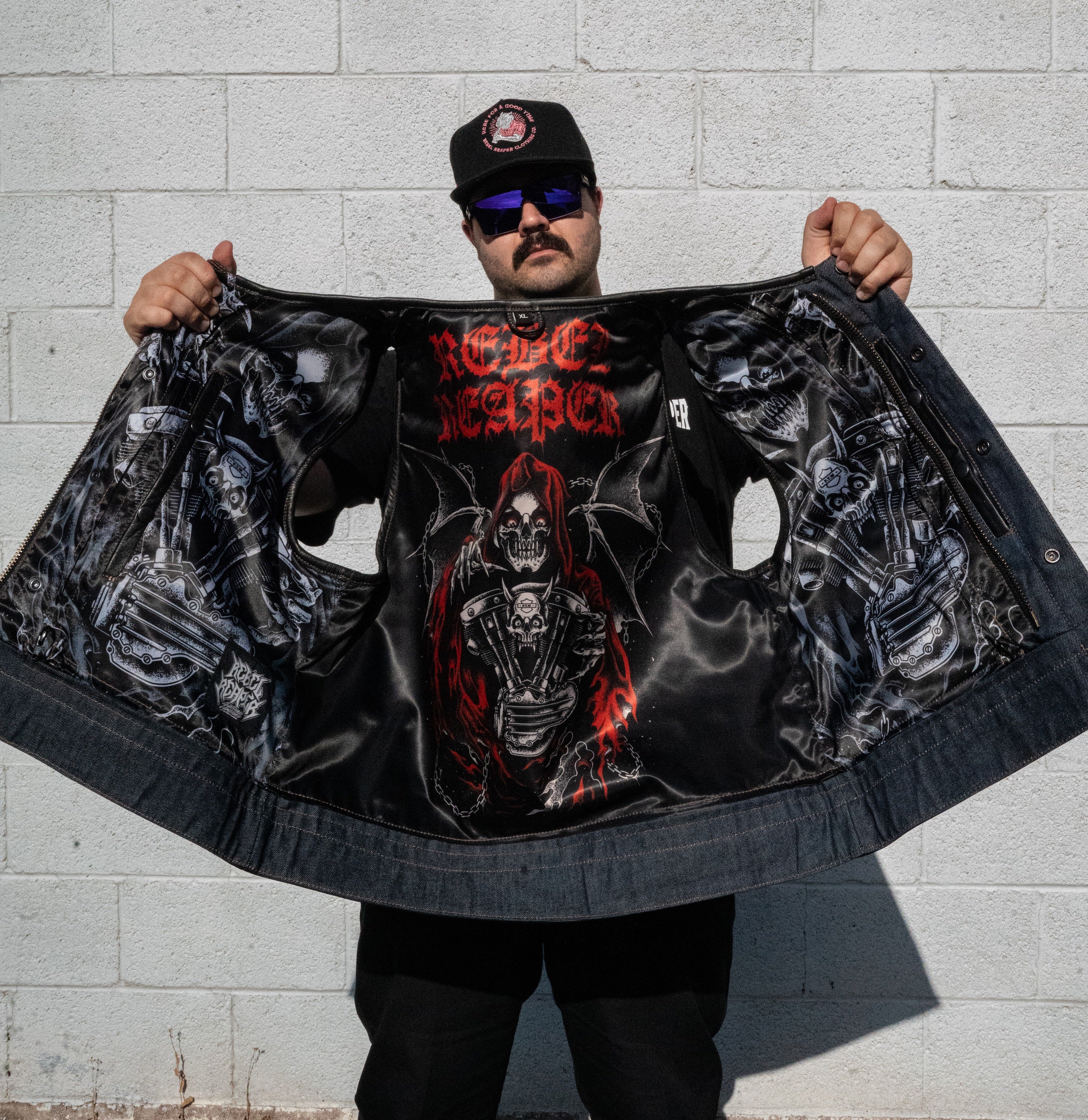 The Reapers Revenge Indigo Blue Denim Vest | Standard Length