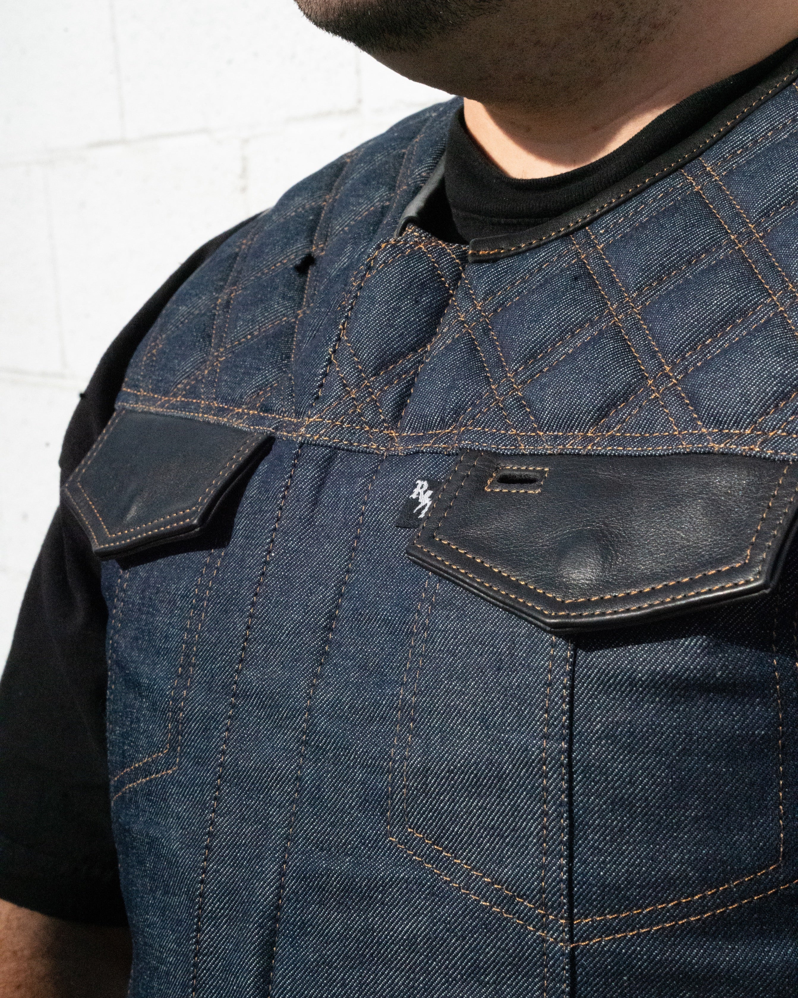 The Reapers Revenge Indigo Blue Denim Vest | Short Torso