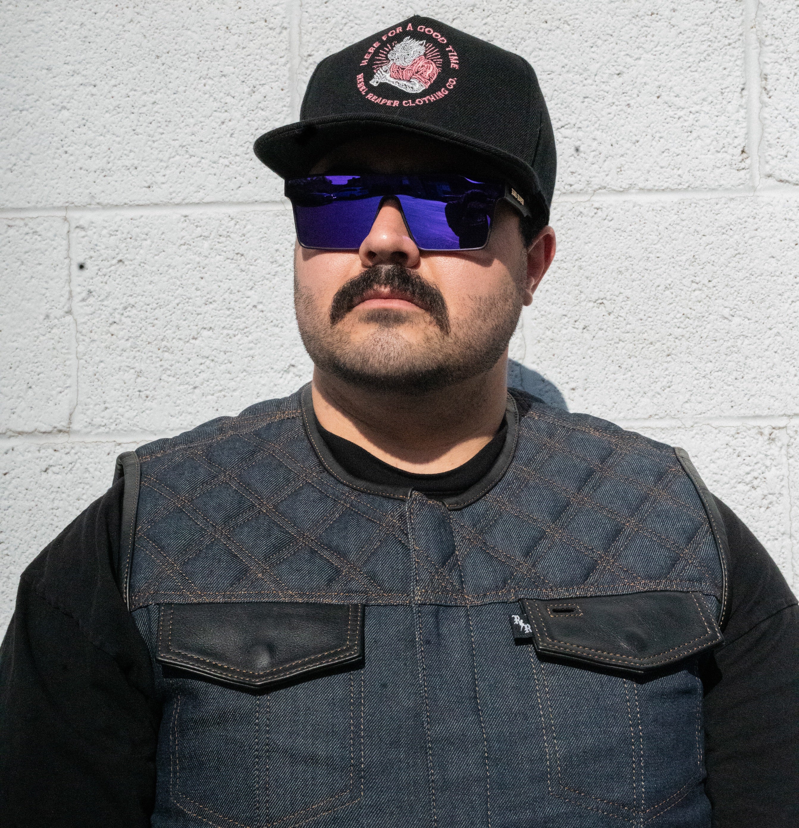 The Reapers Revenge Indigo Blue Denim Vest | Standard Length