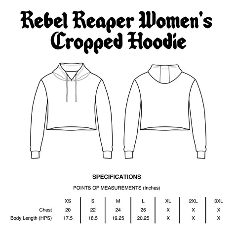 Size Chart - Women’s Crop Hoodie