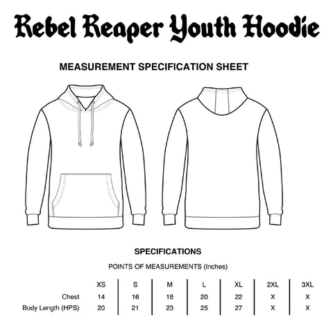 Size Chart - Youth Hoodie