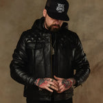 Back In Black Leather Jacket - Rebel Reaper Clothing Company