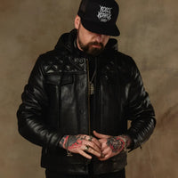 Back In Black Leather Jacket - Rebel Reaper Clothing Company