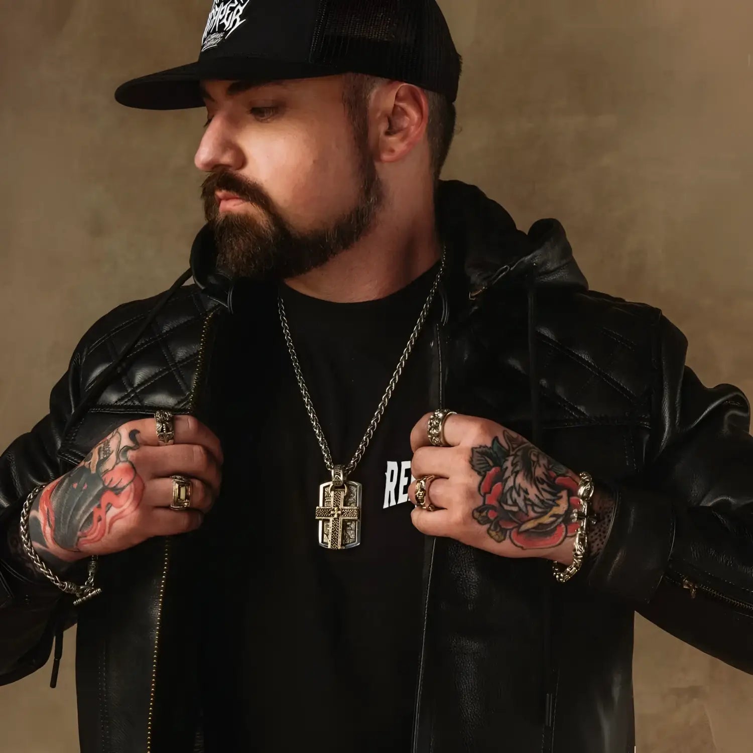 Back In Black Leather Jacket - Rebel Reaper Clothing Company