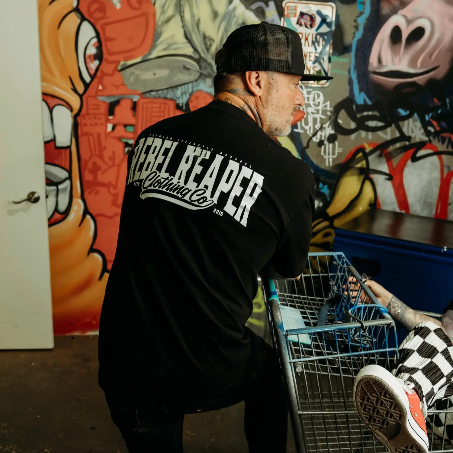 Badge Font Tee | Black - Rebel Reaper Clothing Company