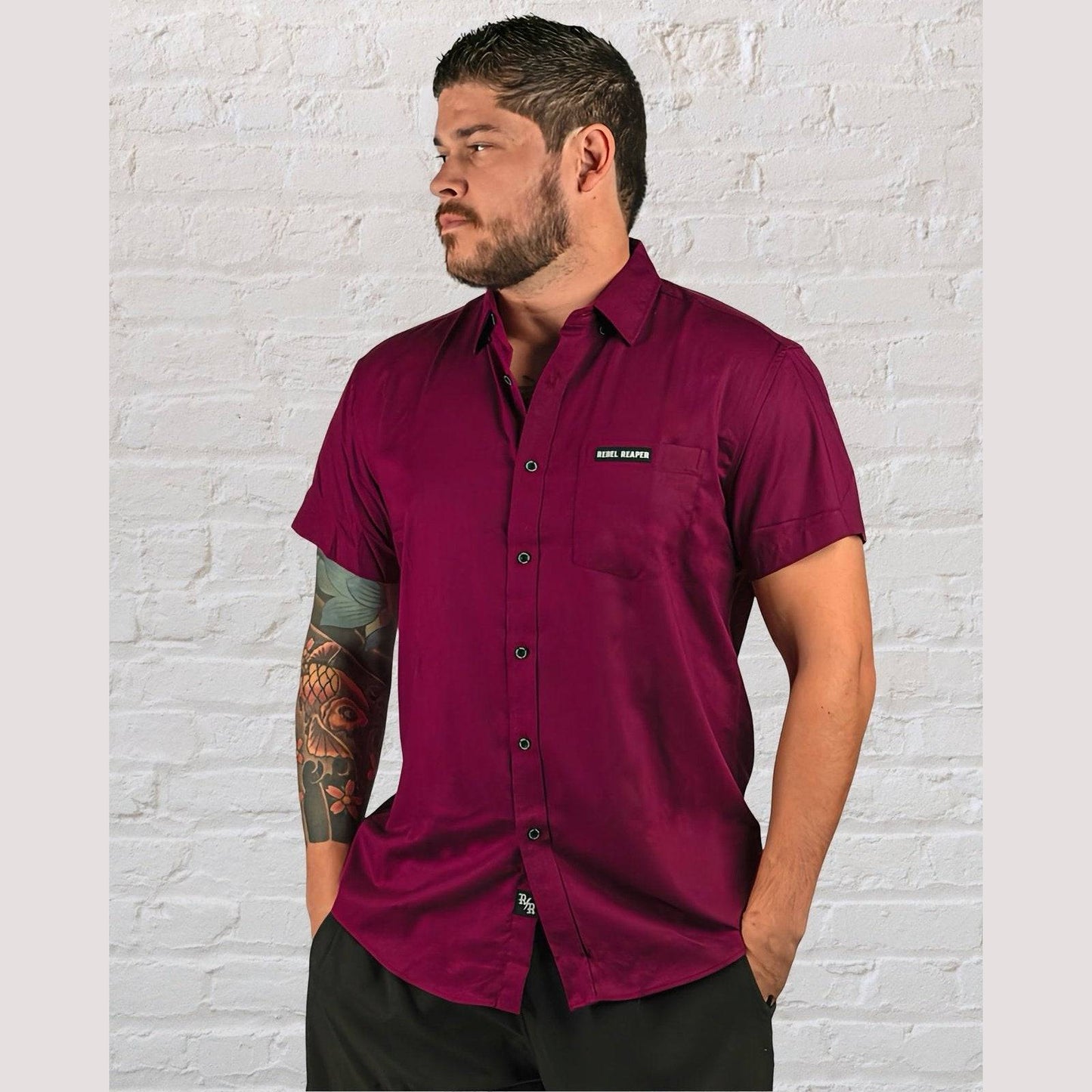 Bamboo Button Up Shirt | Burgundy