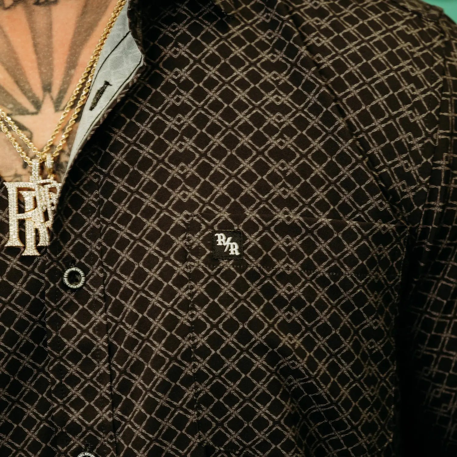 Black Barb Wire Button Up Shirt - Rebel Reaper Clothing Company