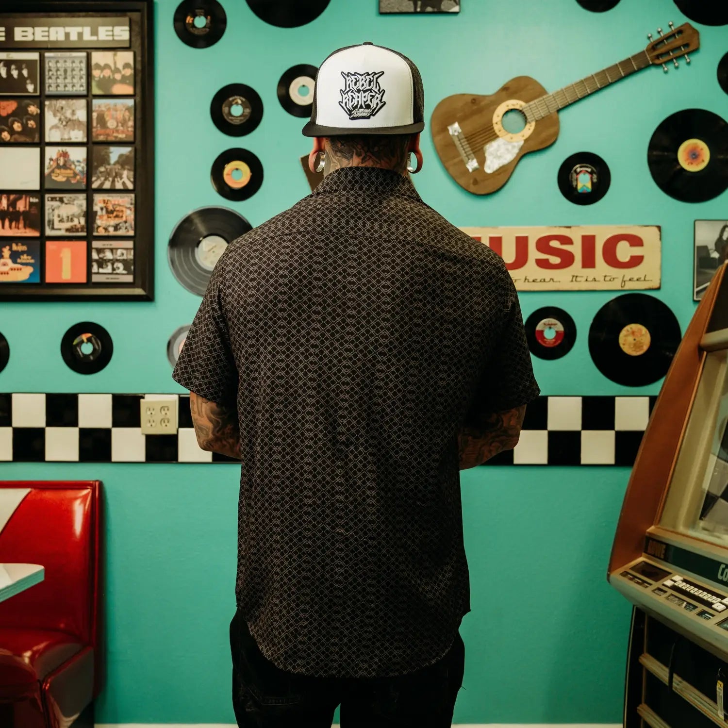 Black Barb Wire Button Up Shirt - Rebel Reaper Clothing Company