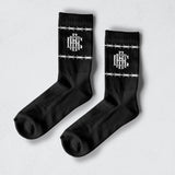Black Barb Wire Crew Socks