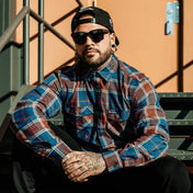 Limited edition men’s flannel shirt with rebel reaper design in plaid button-down style