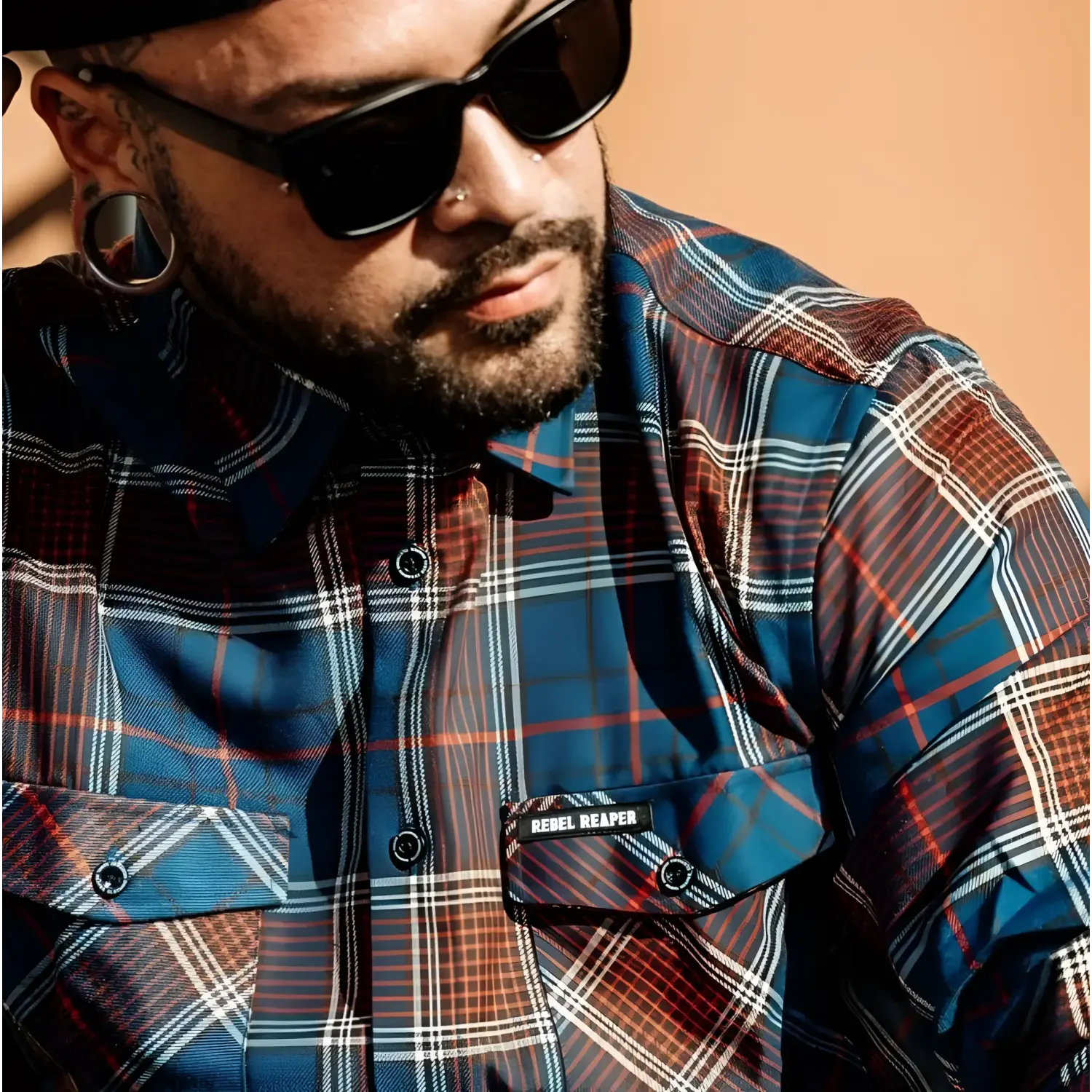 Limited edition men’s flannel shirt with rebel reaper design for a stylish look