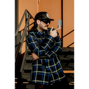 Plaid button-down shirt from Block Mens Flannel with exclusive rebel reaper design and pleat fit