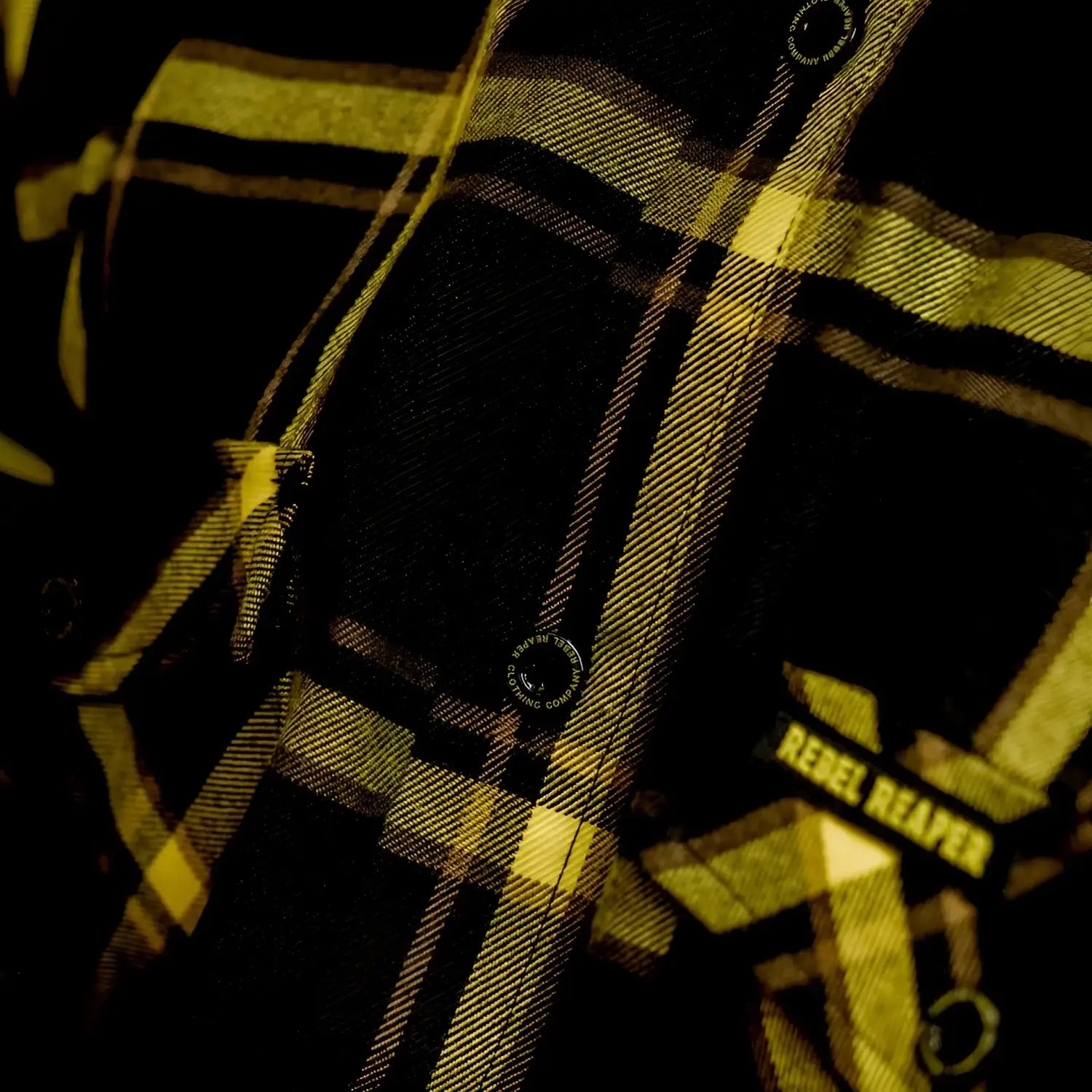 Burgh Flannel Shirt with Buttons featuring Rebel Reaper exclusive design