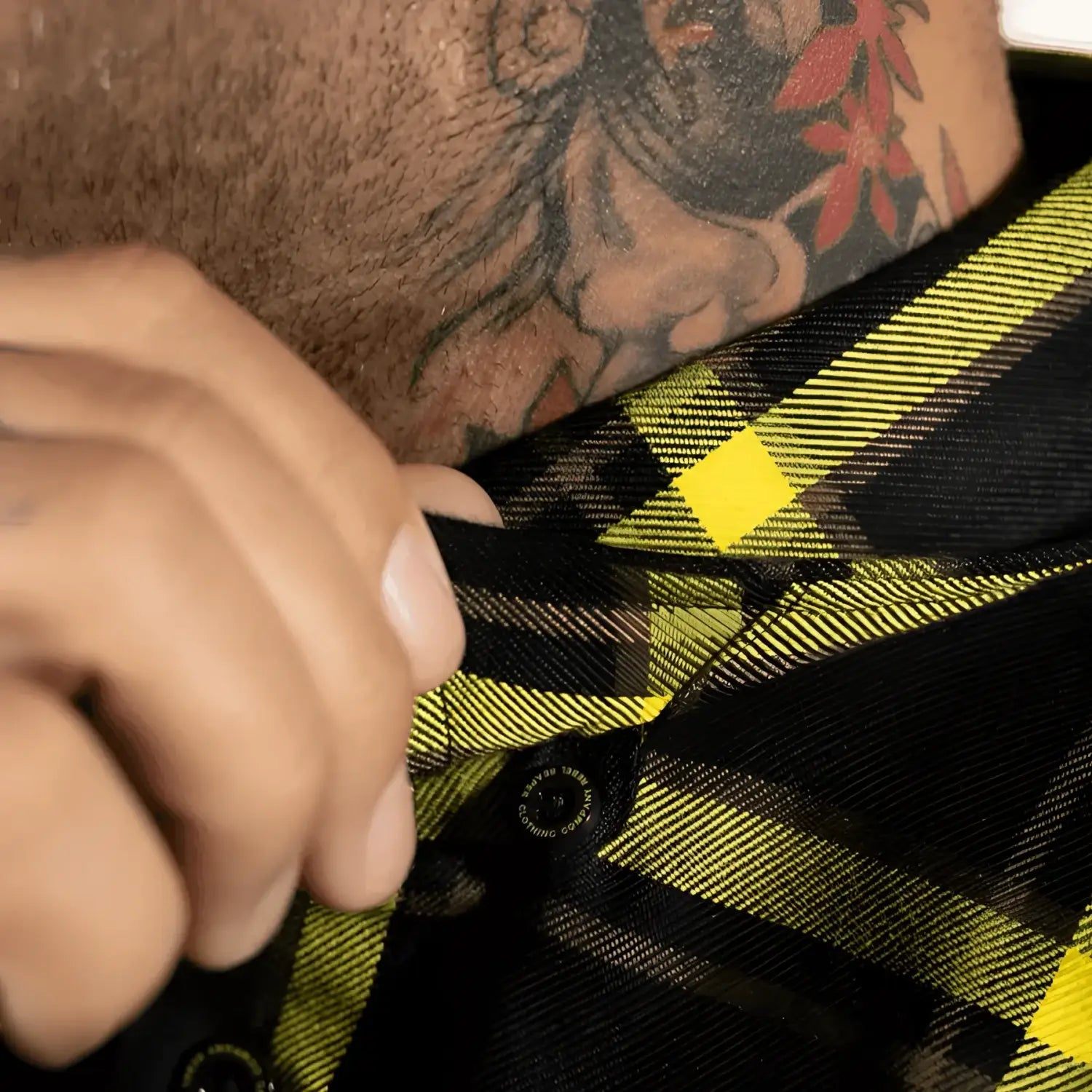 Burgh Flannel Shirt with Black and Yellow Plaid Pattern from Rebel Reaper Exclusive Design