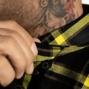 Burgh Flannel Shirt with Black and Yellow Plaid Pattern from Rebel Reaper Exclusive Design