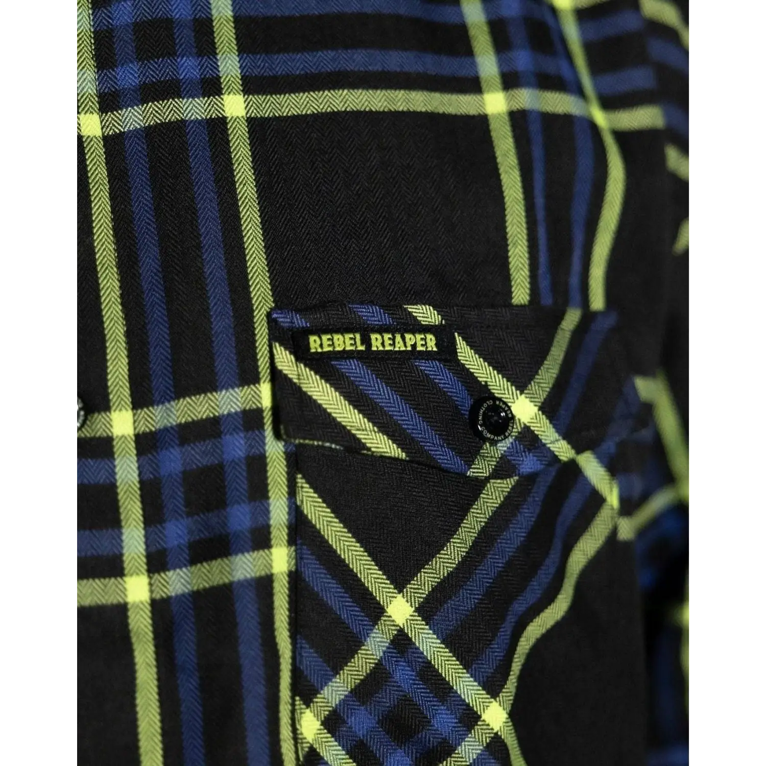 Burton Mens Flannel with plaid pattern, hidden collar buttons, chest pocket slits