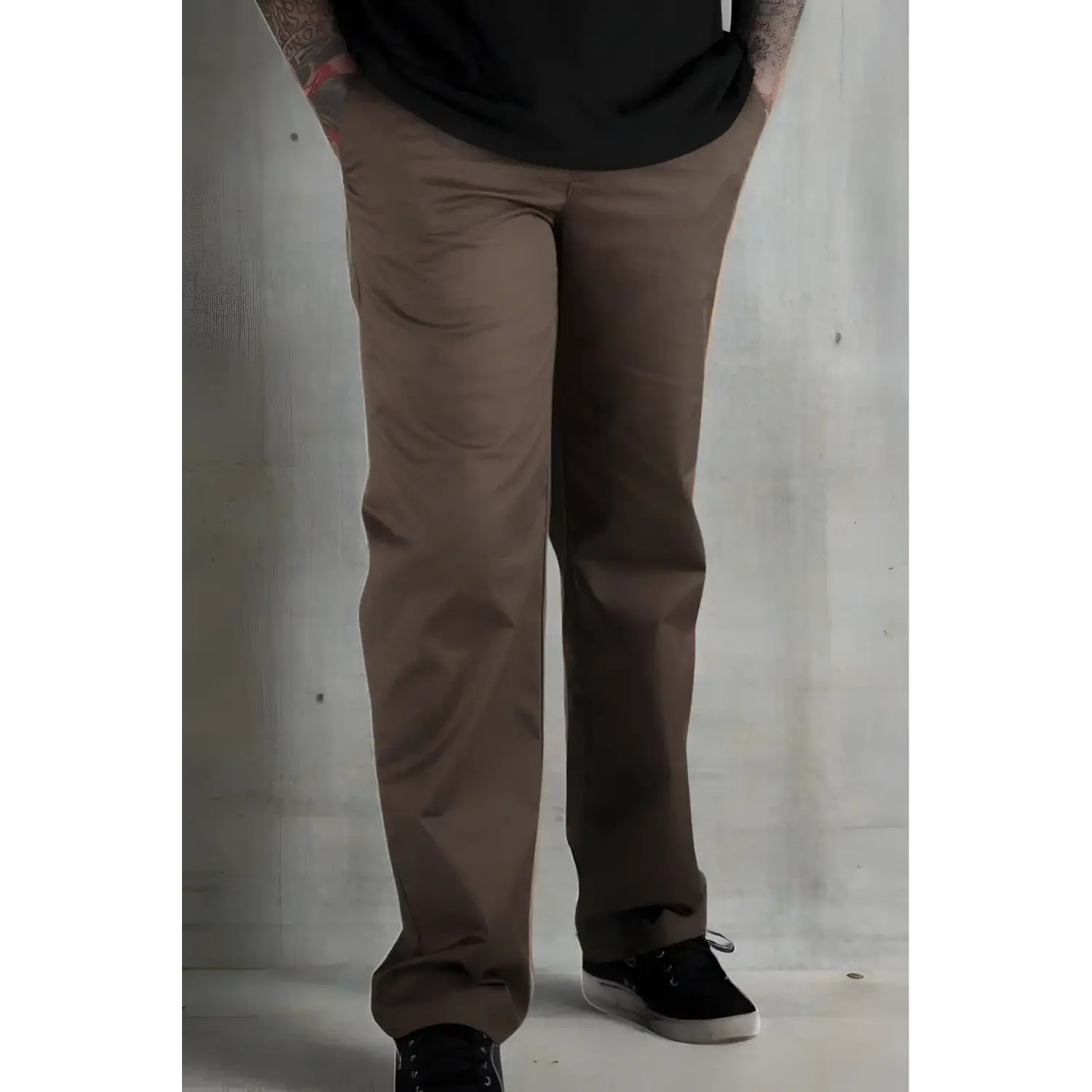 Brown rebel reaper chino pants with flex-tek stretch for casual comfort