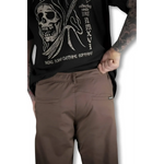 Rebel Reaper brown chino pants with flex-tek stretch for casual comfort