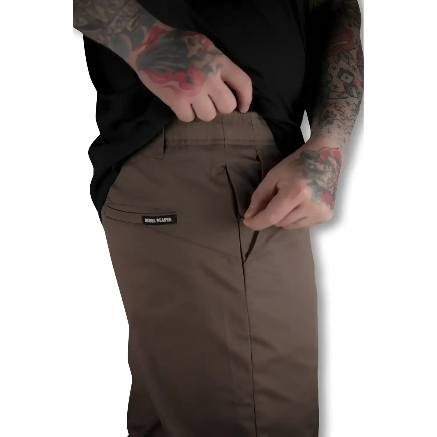 Rebel Reaper Brown Chino Pants with Flex-Tek stretch for casual comfort