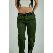 Olive green Chino Pants with rebel reaper logo, flex-tek stretch waistband, and slash hand pockets