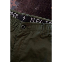 Olive green Chino Pants with black rebel reaper flex-tek stretch waistband and slash hand pockets