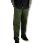 Olive green Chino Pants with rebel reaper flex-tek stretch waistband and slash hand pockets