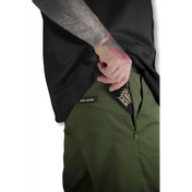 Olive green Chino Pants with zipper pocket featuring rebel reaper and flex-tek stretch waistband