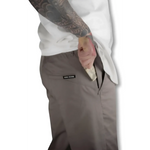 Taupe casual Chino Pants with Flex-Tek stretch waistband and moisture-wicking fabric