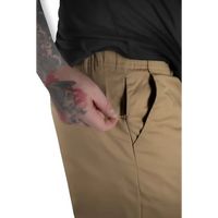 Rebel Reaper khaki chino pants with flex-tek stretch waistband and hand pulling drawstring