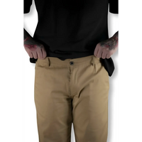 Rebel Reaper khaki chino pants with flex-tek stretch waistband for stylish comfort