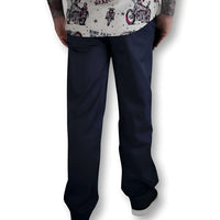 Navy Blue Chino Pants with hidden stash pocket and Flex-Tek stretch waistband