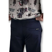 Navy Blue Chino Pants with Hidden Stash Pocket and Flex-Tek Stretch Waistband