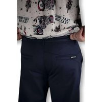 Navy Blue Chino Pants with Hidden Stash Pocket and Flex-Tek Stretch Waistband