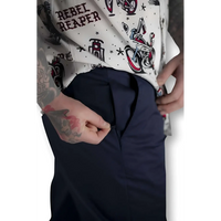 Navy Blue Chino Pants with Hidden Stash Pocket and Flex-Tek Stretch Waistband