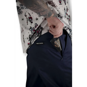 Navy Blue Chino Pants with Hidden Stash Pocket and Flex-Tek Stretch Waistband