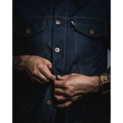 Costello Indigo Blue Denim Collared Vest - Rebel Reaper Clothing Company