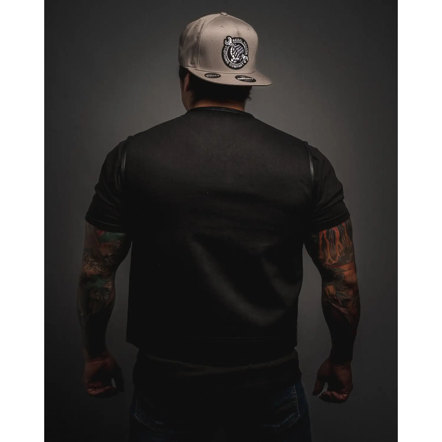 Dog Town Black Denim Collarless Vest - Short Torso *In-Store Only* - Rebel Reaper Clothing Company