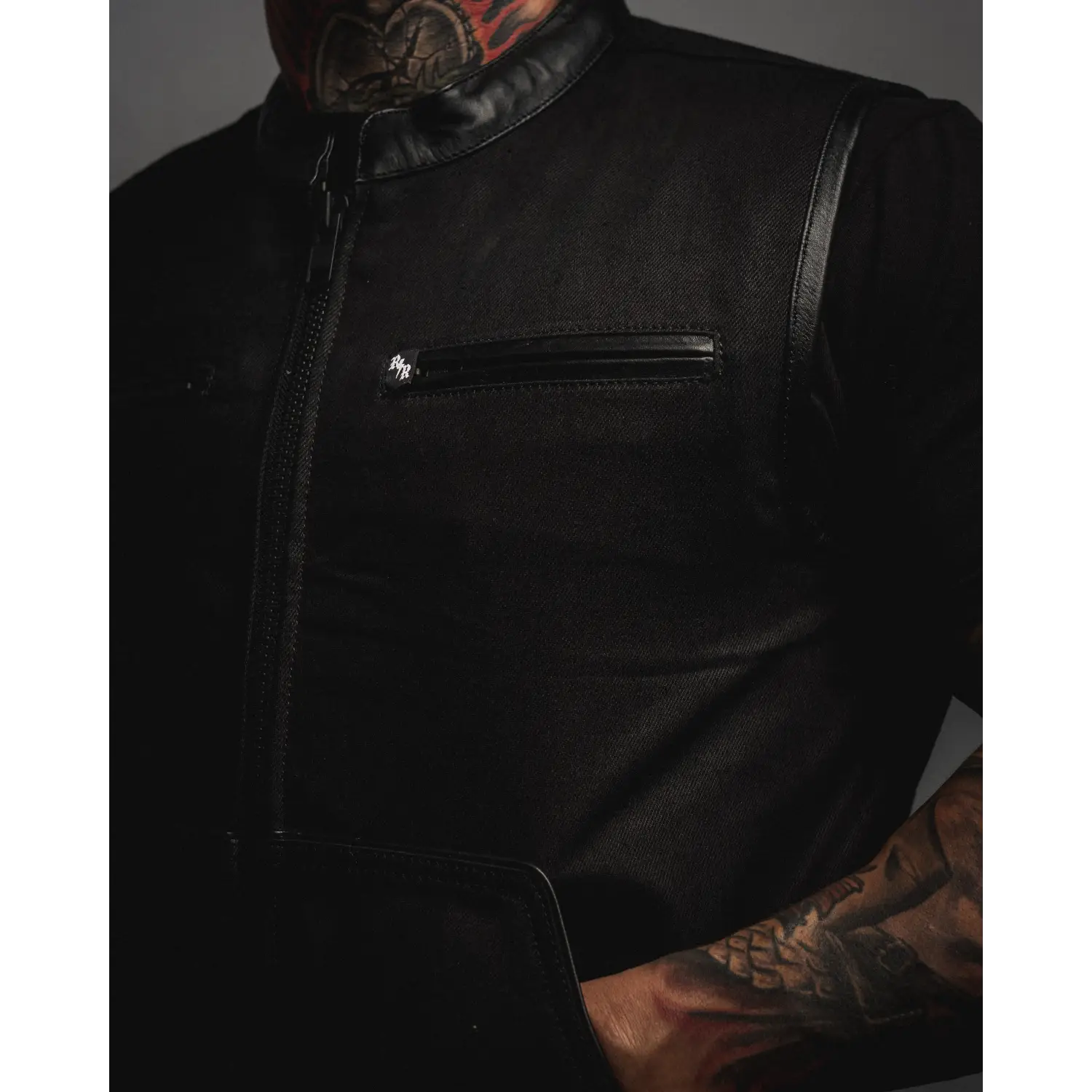 Dog Town Collared Black Denim Vest - Rebel Reaper Clothing Company