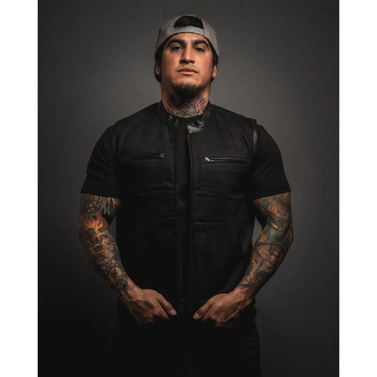 Dog Town Collared Black Denim Vest - Rebel Reaper Clothing Company